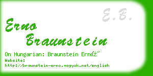 erno braunstein business card